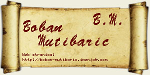 Boban Mutibarić vizit kartica